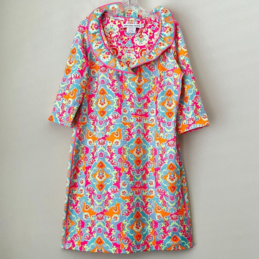 Gretchen Scott Stand Up Ruffle Neck Dress XL - Picture 2 of 9